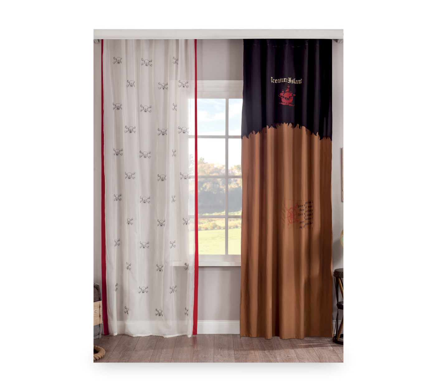 Pirate Sheers Curtains [140x260 Cm]