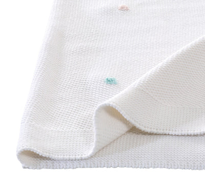 Tricot Baby Blanket Pink-mint Point [90x90 Cm] - ON ORDER ONLY
