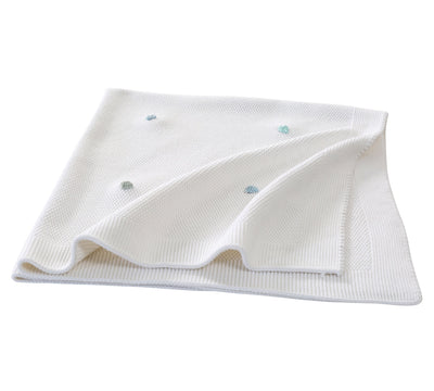 Tricot Baby Blanket Blue-stone Point [90x90 Cm] - ON ORDER ONLY