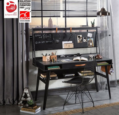 Dark Metal Study Desk